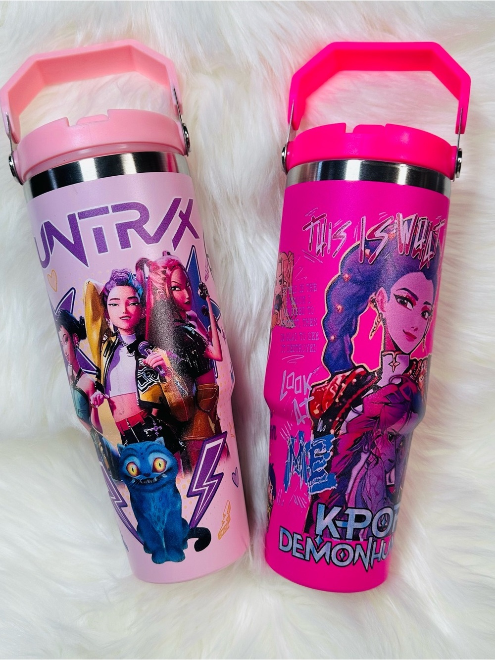 Pink K-Pop Graphic Insulated Tumbler - Pink